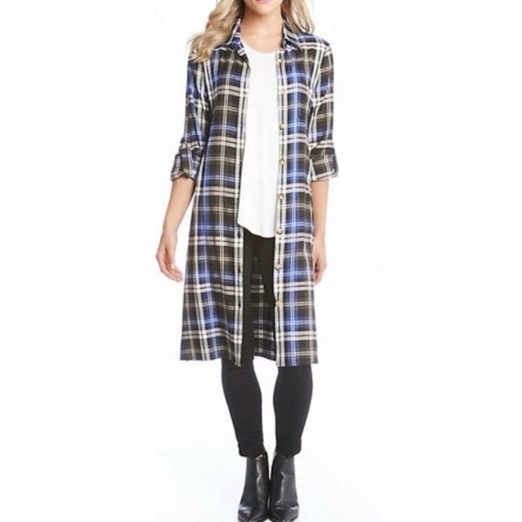 Karen Kane Plaid Button Up Shirt Dress - Picture 4 of 9